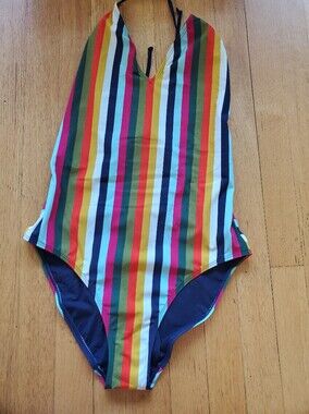 (nwt) Tory Burch Retro Felize Striped One-Piece Swimsuit